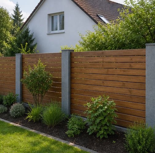 Gepflegter Gartenzaun und Außenbereich